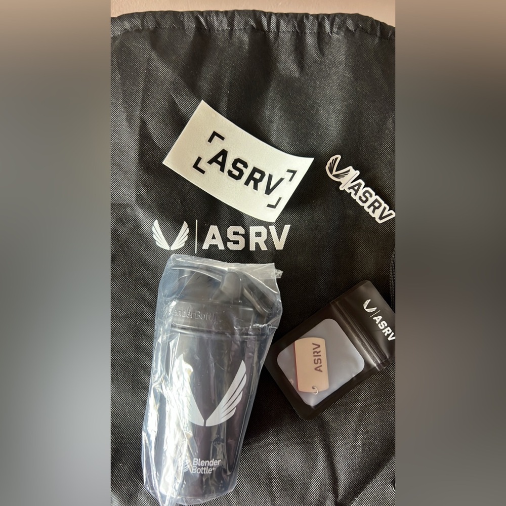 ASRV Black & White Shaker Bottle with Flip Lid